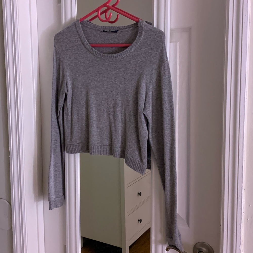 Grey Cropped Sweater